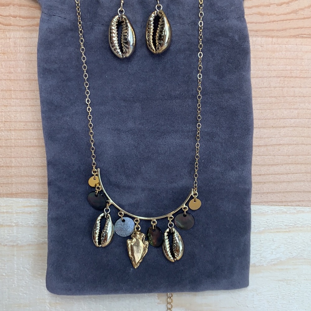 A. Marie Jewlery-Beach Necklace and Earrings